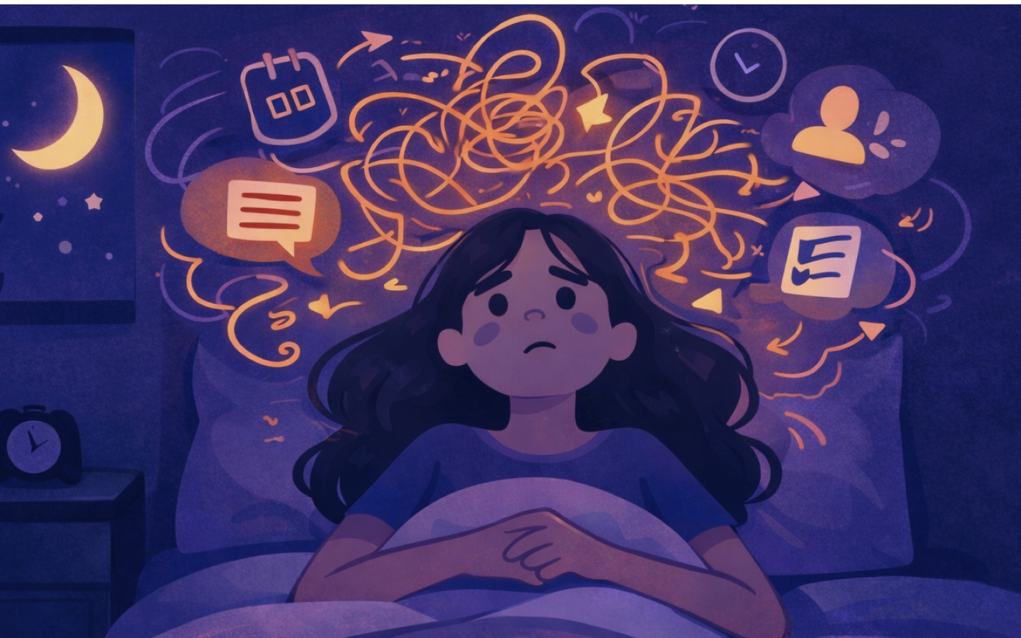 Racing thoughts illustration